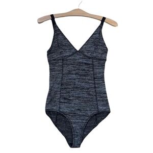 Aritzia Wilfred Free EUC Knit Charcoal Gray Bodysuit Size Medium